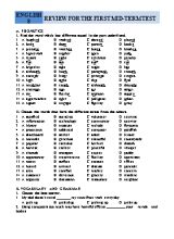 Review for the first mid-term test English 8